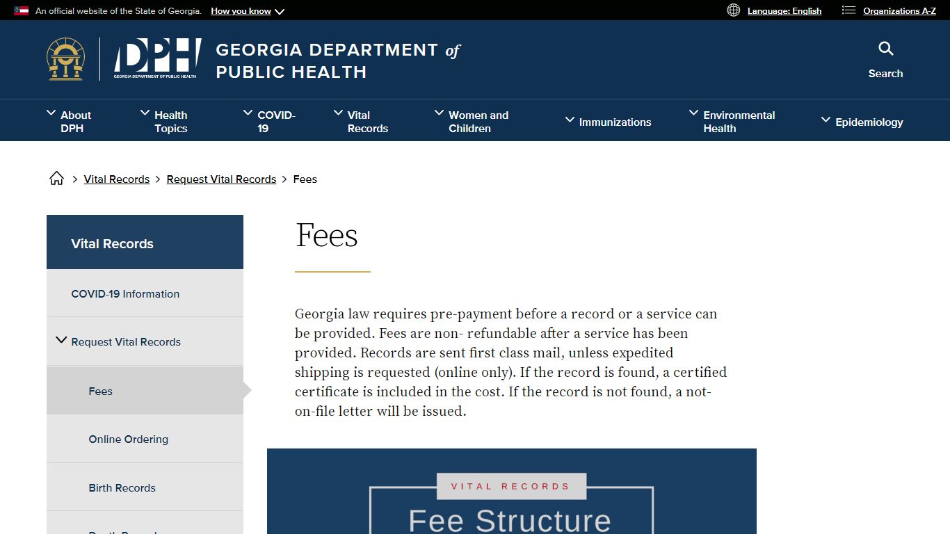Fees | Georgia Department of Public Health